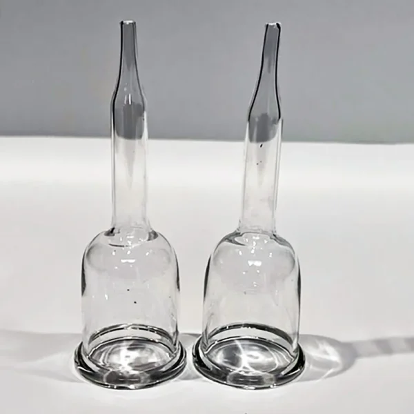 Set of 2 medium glass #5 vacuum therapy cups.
